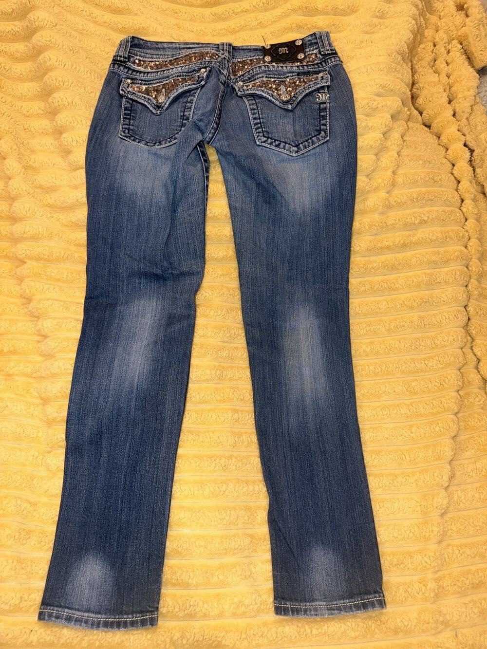 Miss Me Jeans Womens Copper Beading JP56195 Skinny 31 X 32